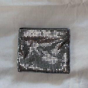 Silver zippered Coin card holder